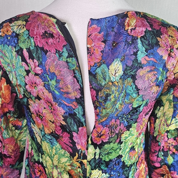 Anthropologie HD In Paris Multicolor Floral Shift Dress Women XXS Front Pockets - Picture 10 of 15